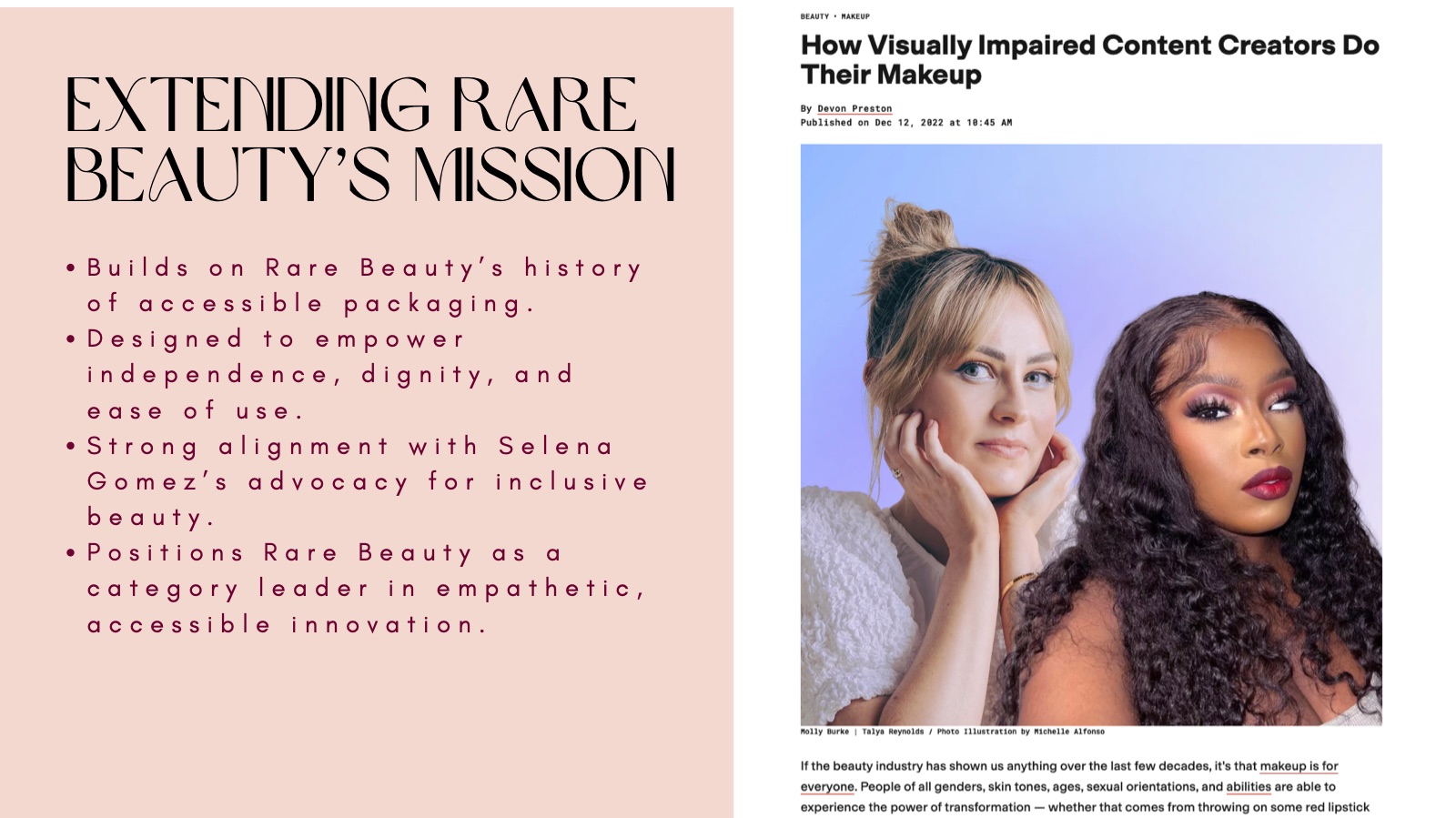 Slide 6: Extending Rare Beauty's mission