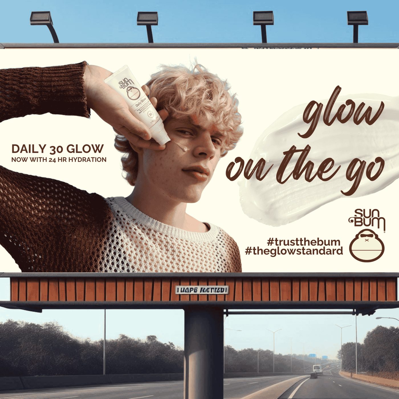 Sun Bum Daily 30 Glow billboard