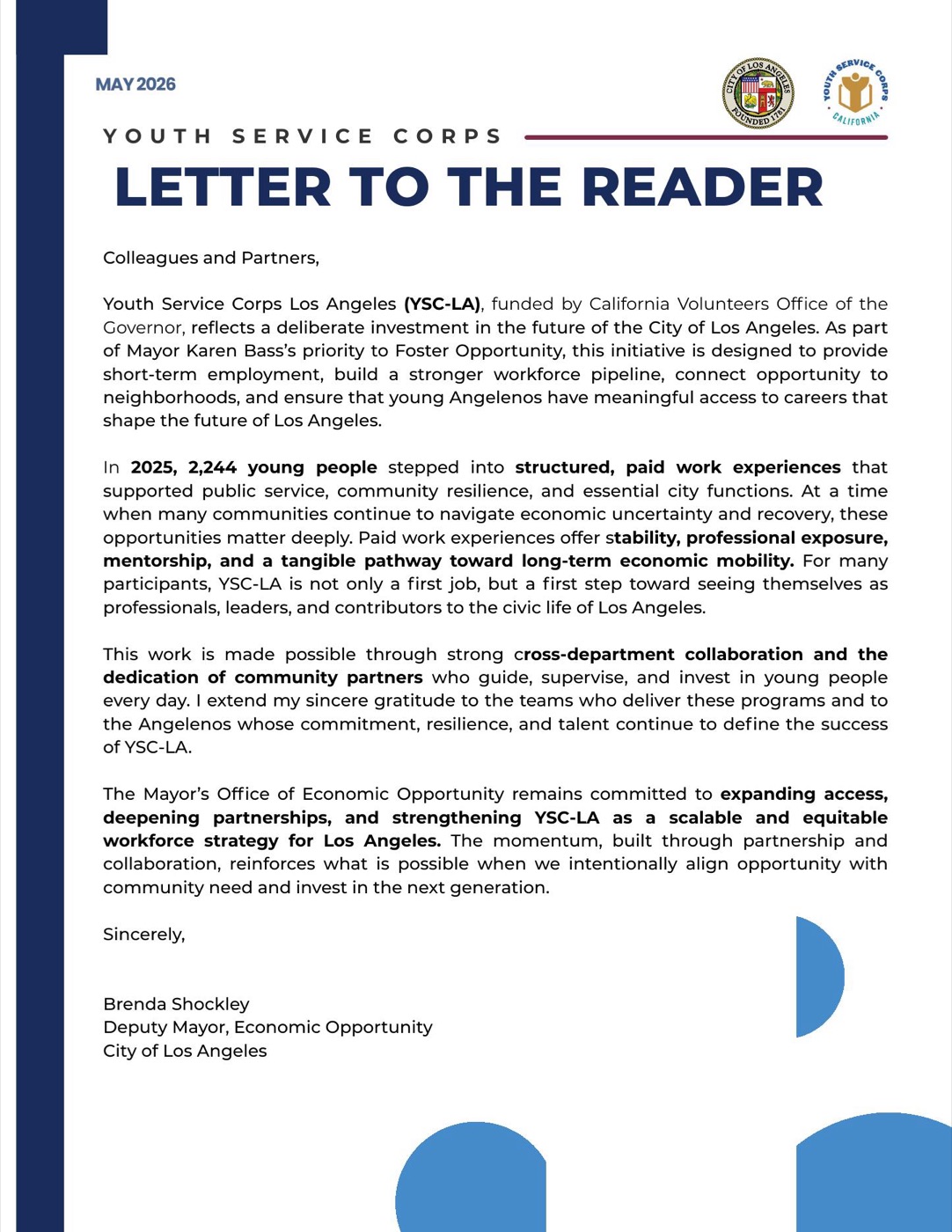 Slide 2: Letter to the Reader